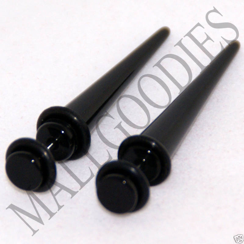 0106 Fake Faux Cheaters Illusion Stretchers Tapers Exanders Plugs 2G 6mm Black