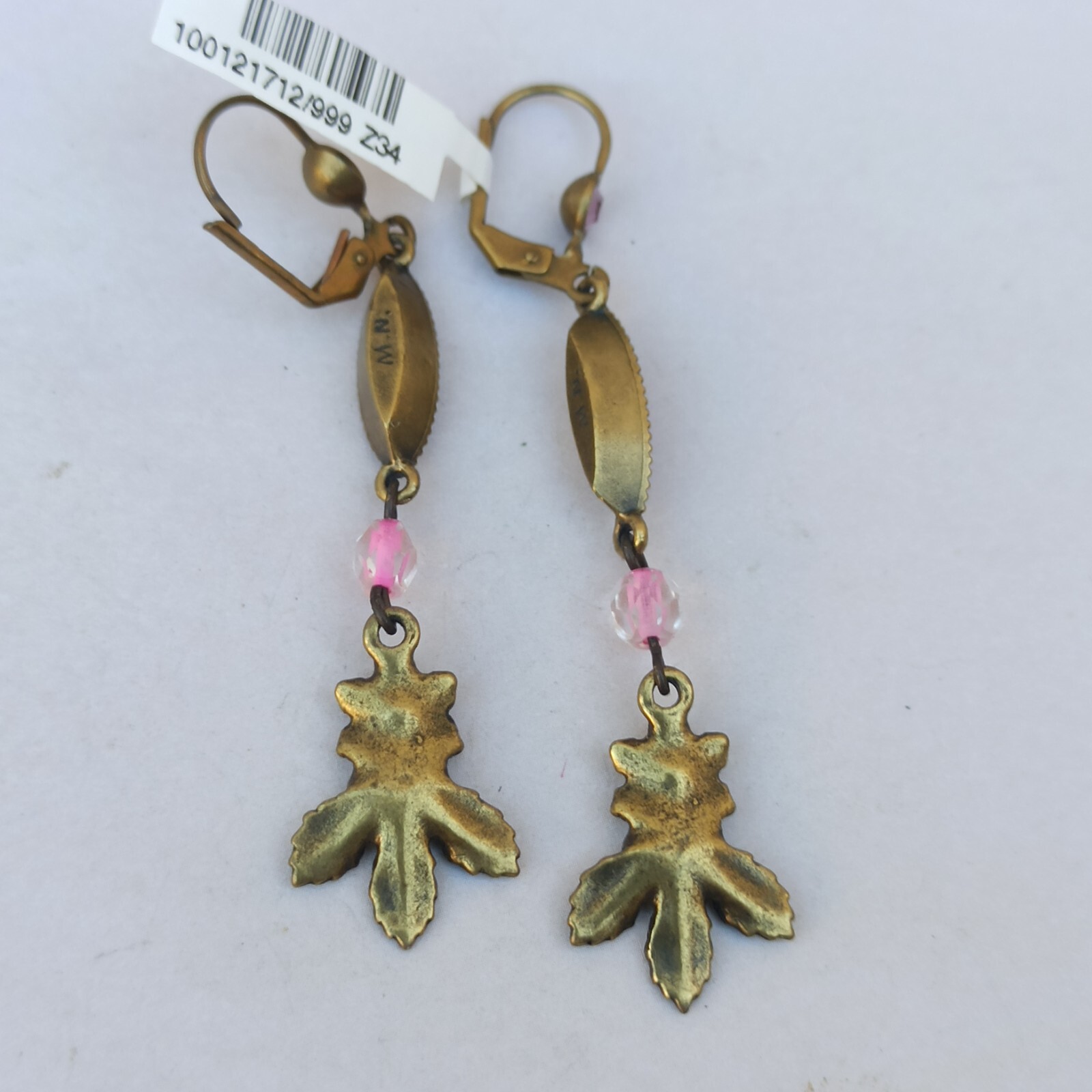Michal Negrin Earrings Hot Pink Fuchsia Long Marquis and Swarovski Crystals Gift