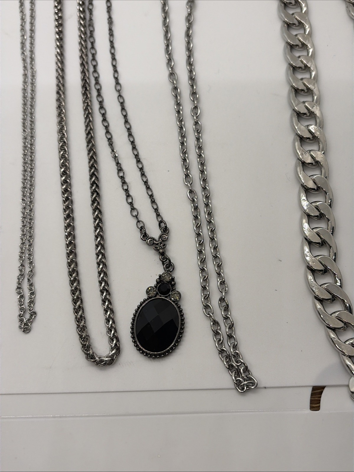 12 Silver Colored Necklaces #11