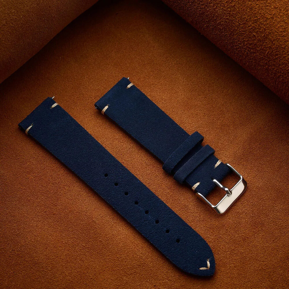 Vintage Matte Velvet Genuine Leather Strap 14 16 18mm 20mm 22mm Watch Band Belt