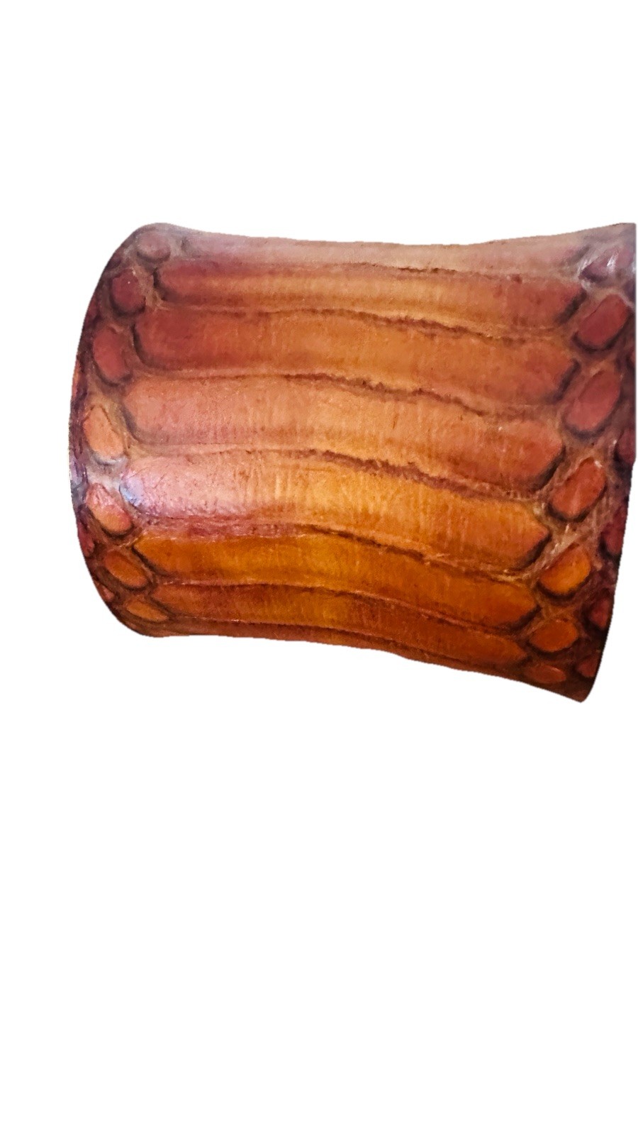 Rustic Cuff Cognac Brown Textured Leather Wide Cuff Bracelet Western