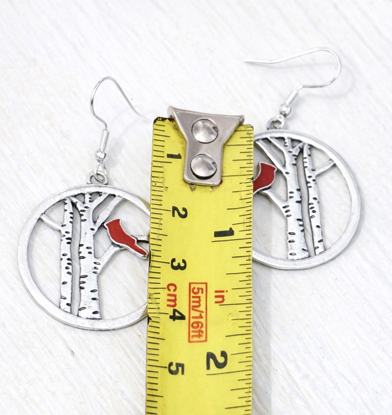 Cardinal Dangle Earrings 925 Sterling Silver Birds NEW