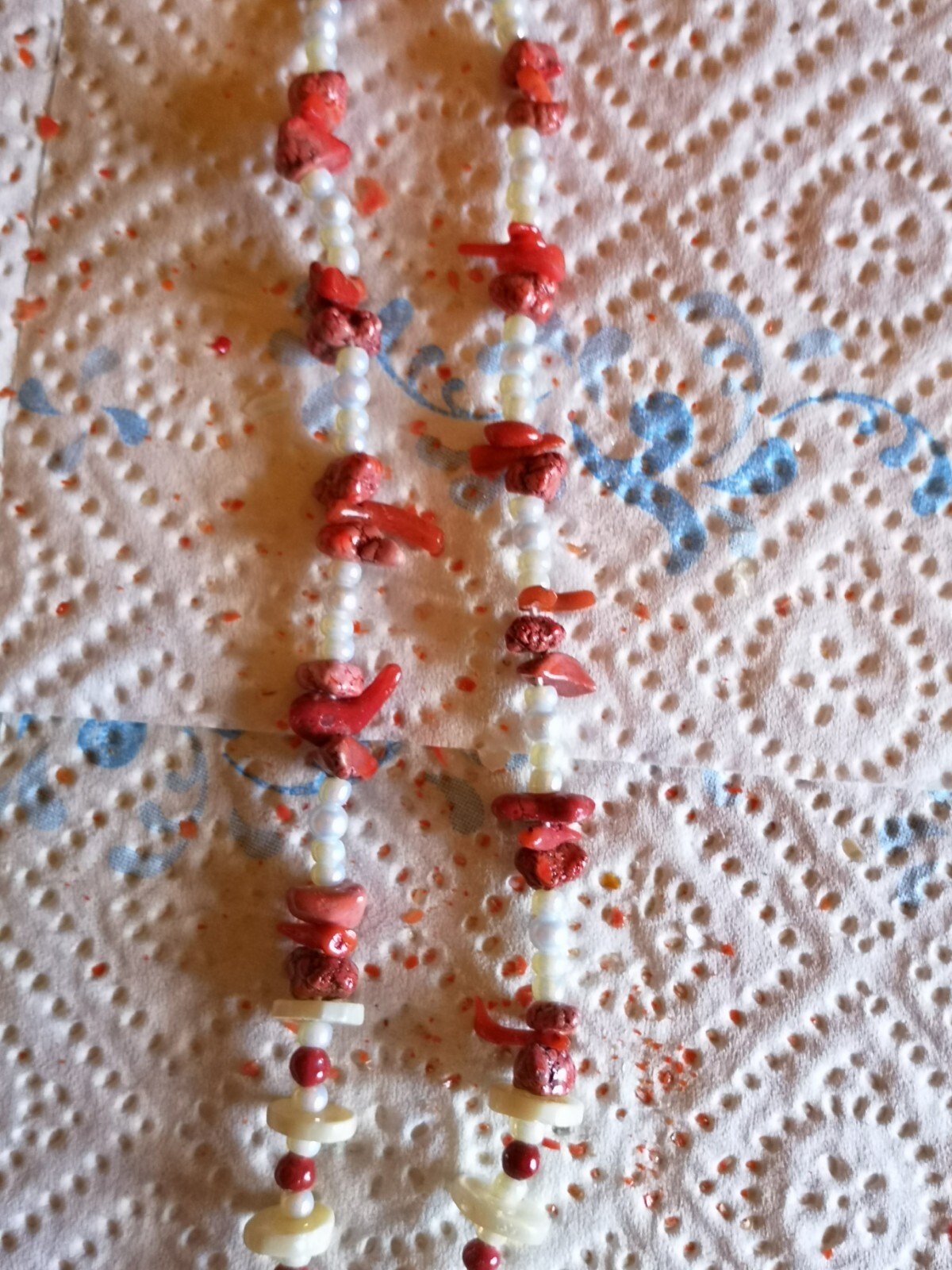 Mother of Pearl Coral Necklace