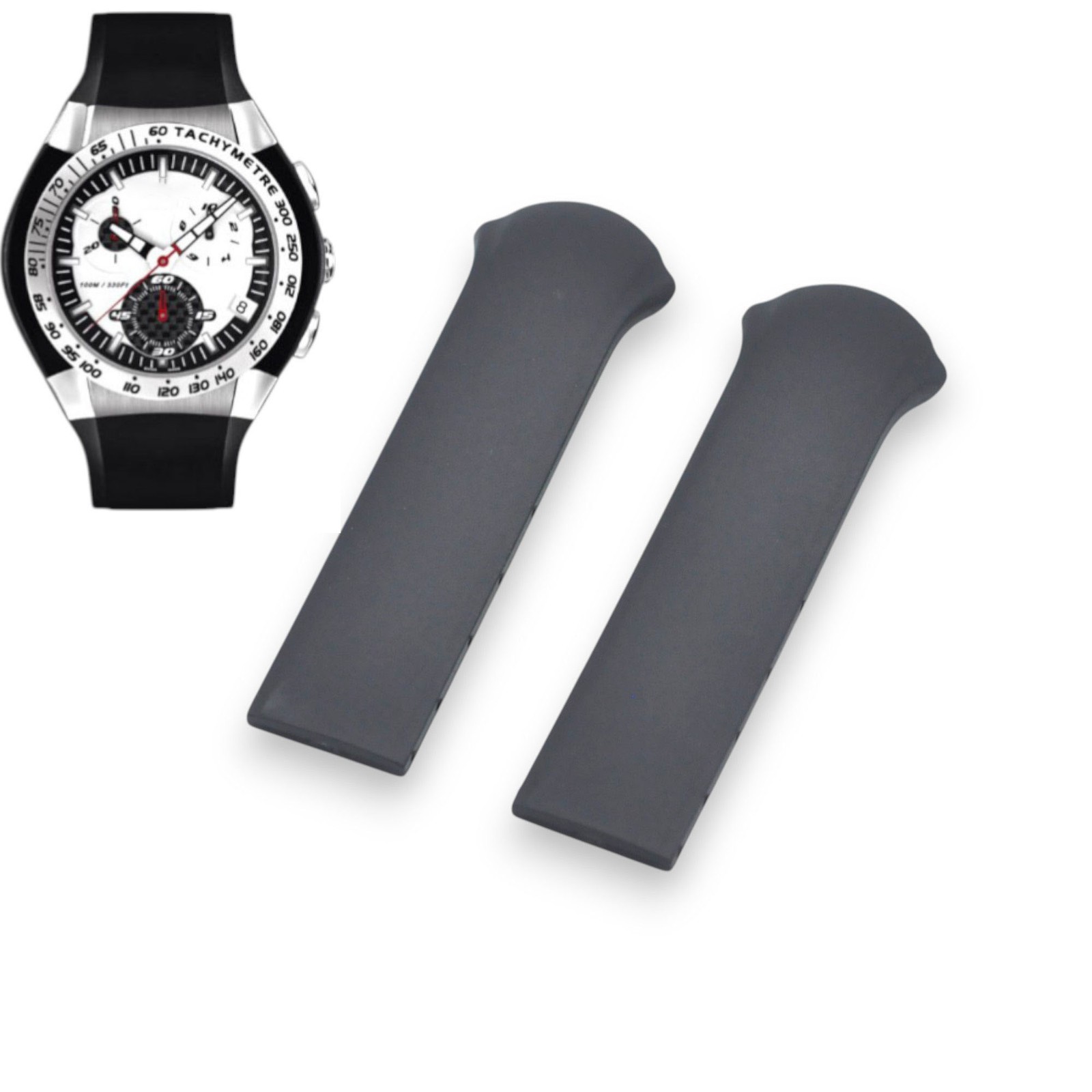 17mm Black Rubber Strap For Tissot T-Tracx T010417A – T010.417.17.031.00