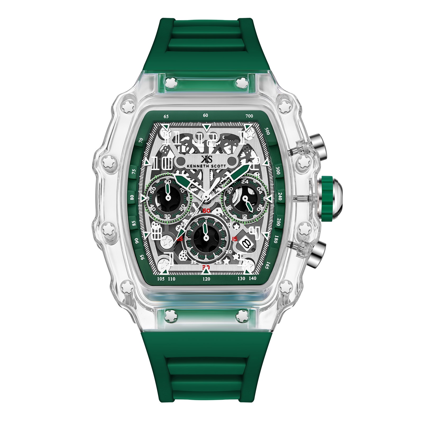 Kenneth Scott Men’s Multi Function Watch | Ivory Dial, 44.3mm, 50 m (5 ATM)