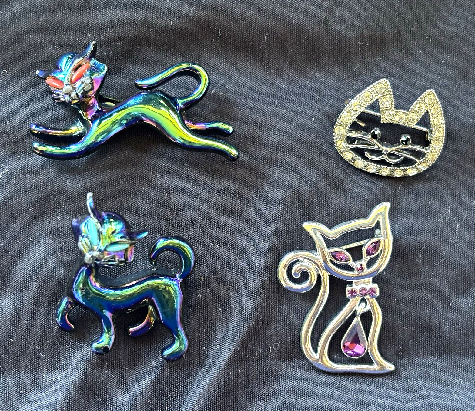 Lot of 4 Fashion Cat Pins