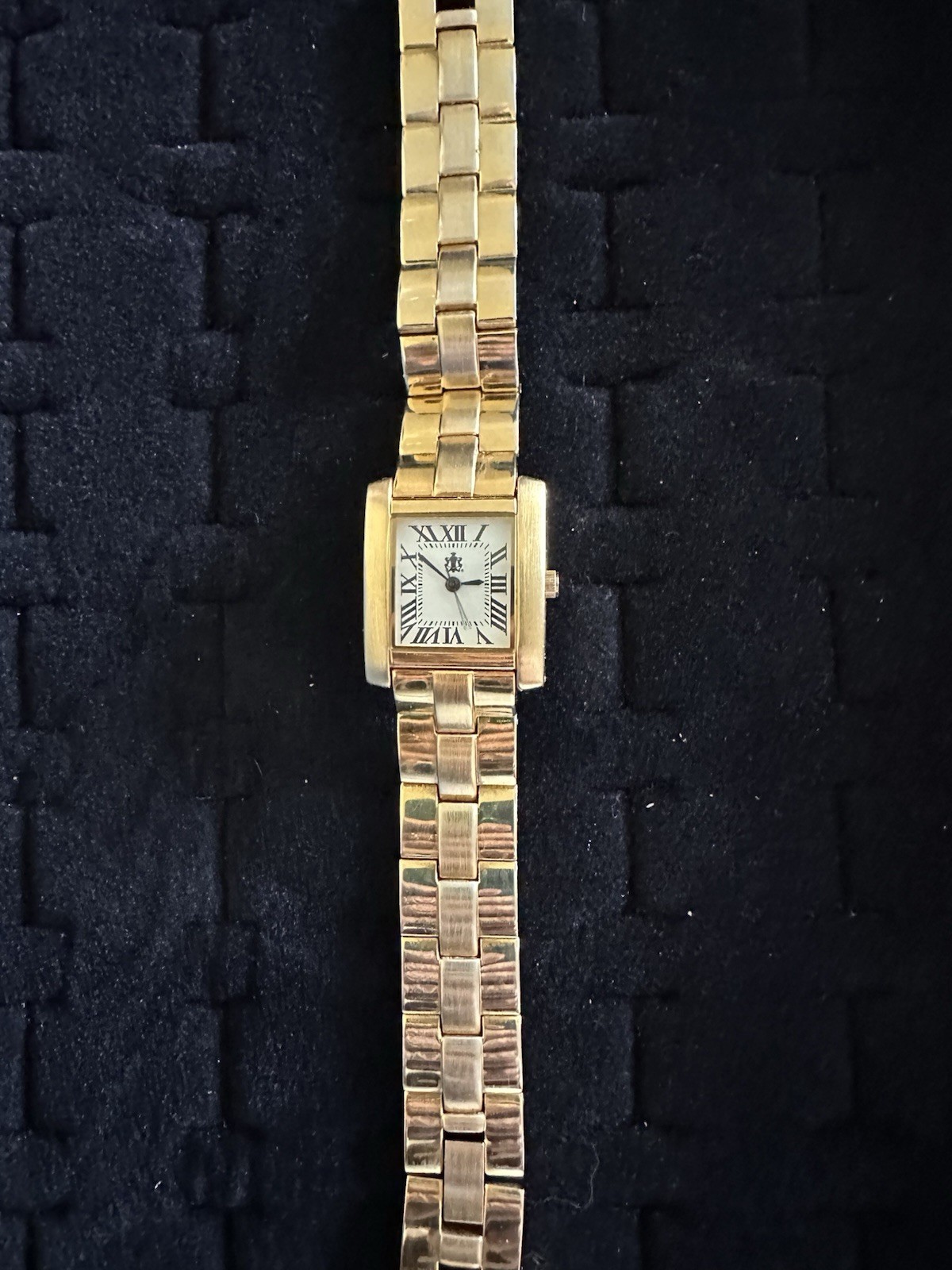 Giorgio Beverly Hills Retro Quartz Gold-tone Watch Rectangular w/Roman Numerals