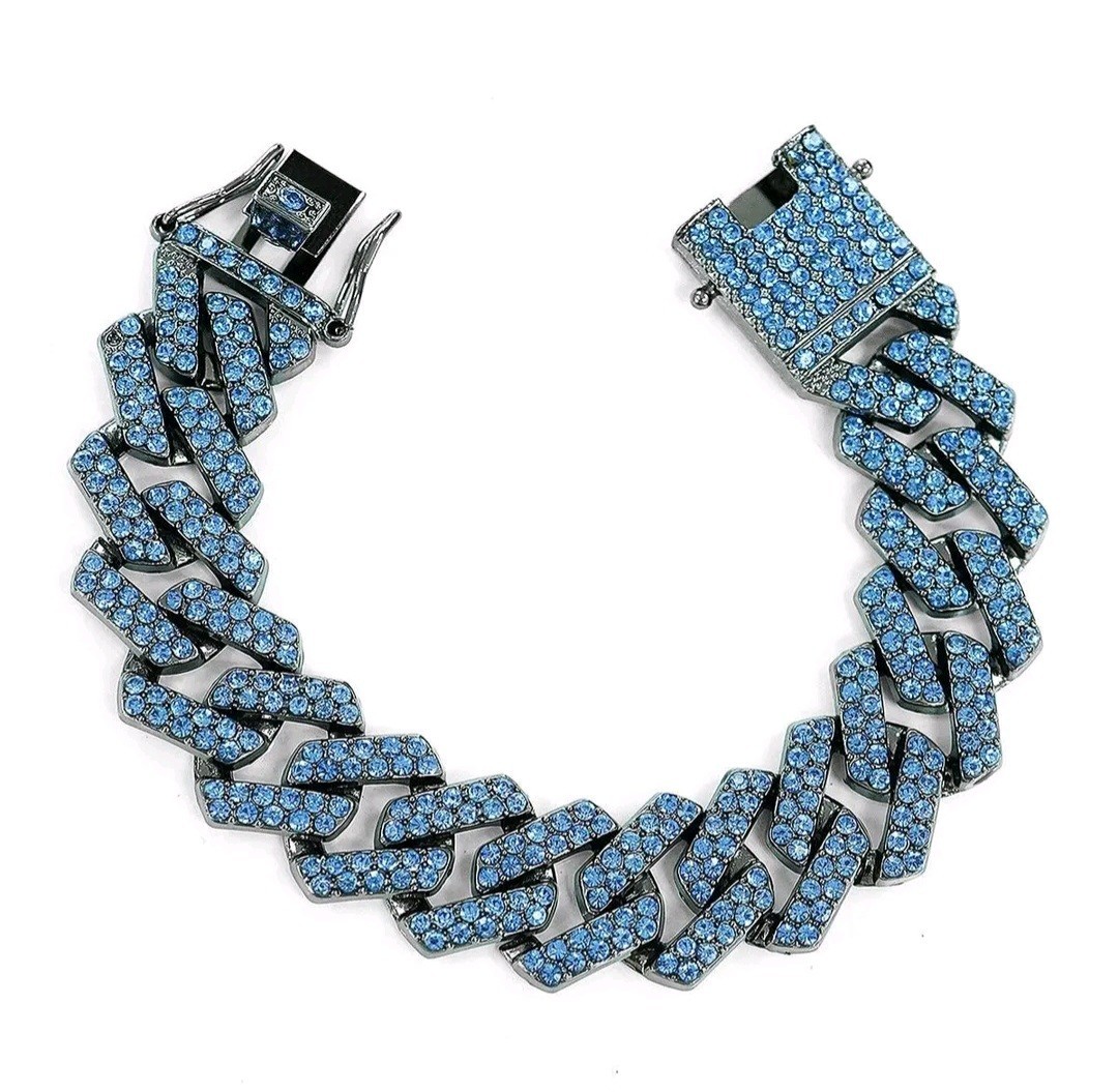 NEW Invicta Elements Men’s Drip Chain Bracelet, Blue Glacier 80915 Ice Iced Out