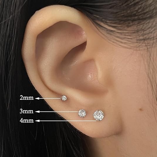 6Pares Aretes De Plata 925 Circonita Cúbica Pendientes Para Mujer Niñas Moda En