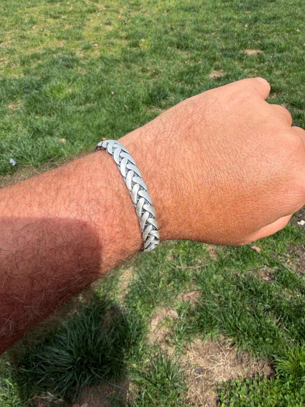 Mens Custom 10mm Wheat Link Bracelet W. Custom Lion Clasp Real 925 Silver