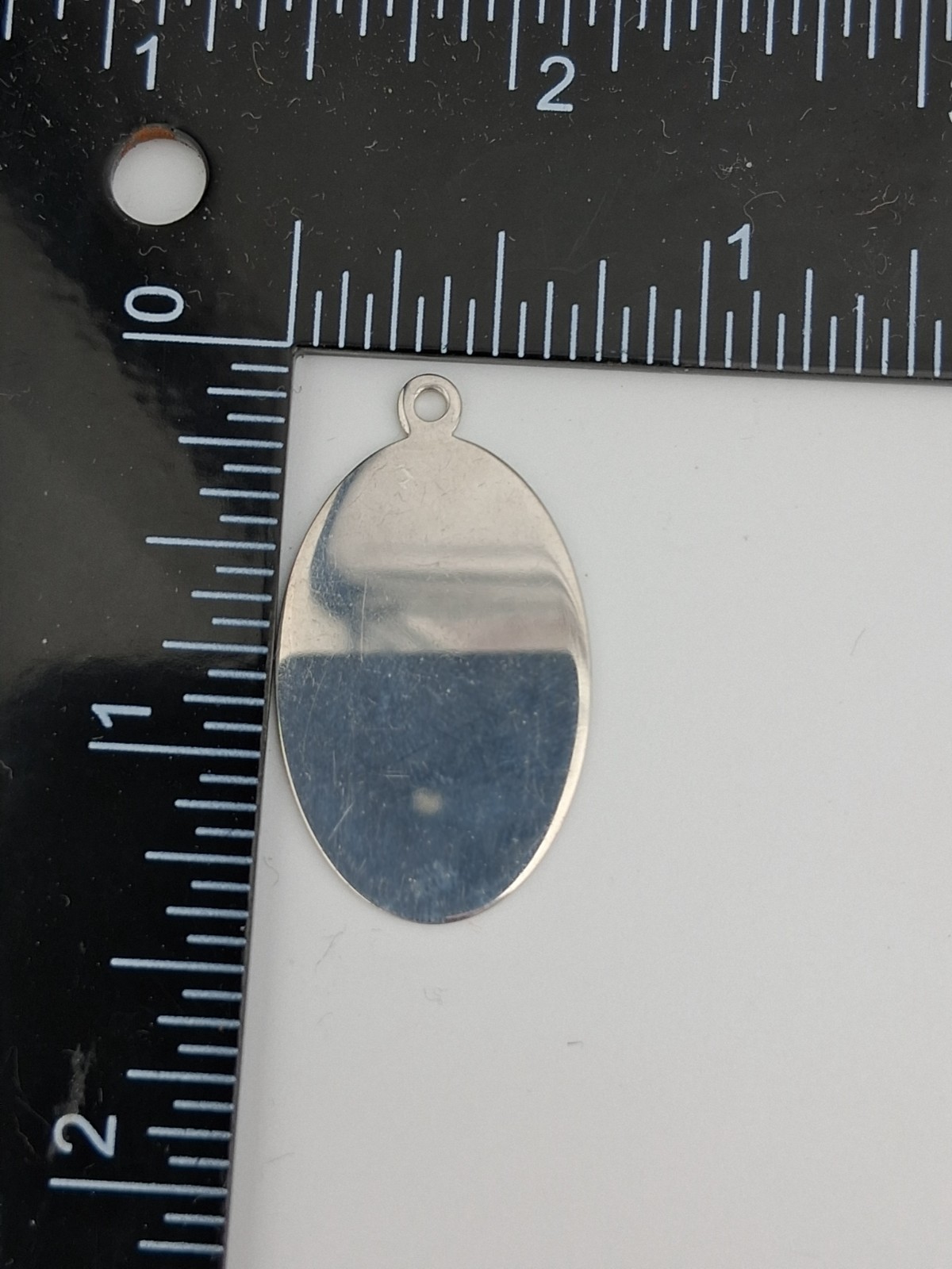 Vintage MS Co. Blank Sterling Silver Dog Tag Pendant For Engraving 1.25″ x .75″