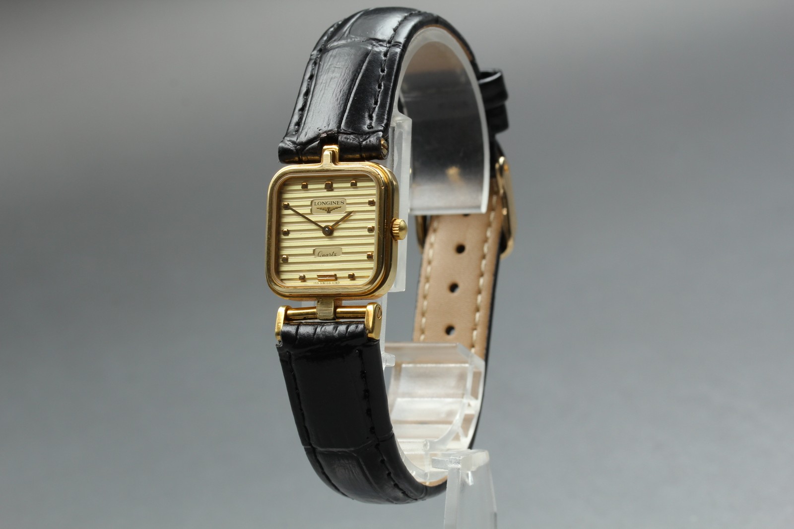 LONGINES 153 6749 21mm Gold Dial Square Women’s Watch Vintage [Near MINT]
