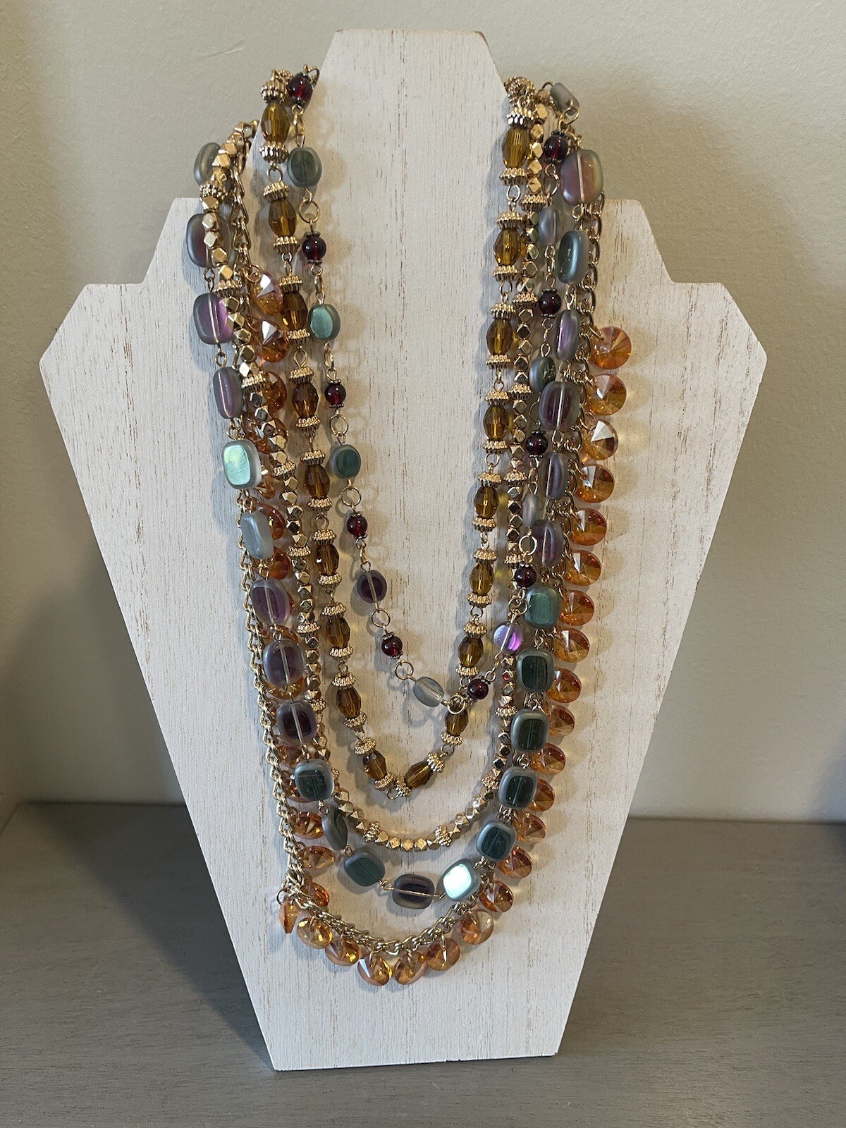 Passiana 5 Layer Necklace In Multi Color Stone Beads New Without Tag