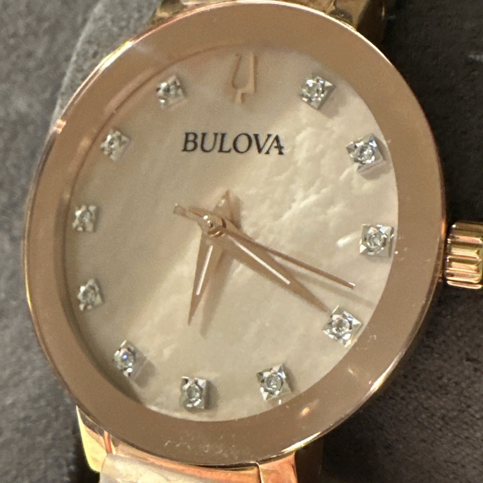 Bulova Women’s Diamond Accent Rose Gold Watch 30MM 97P132