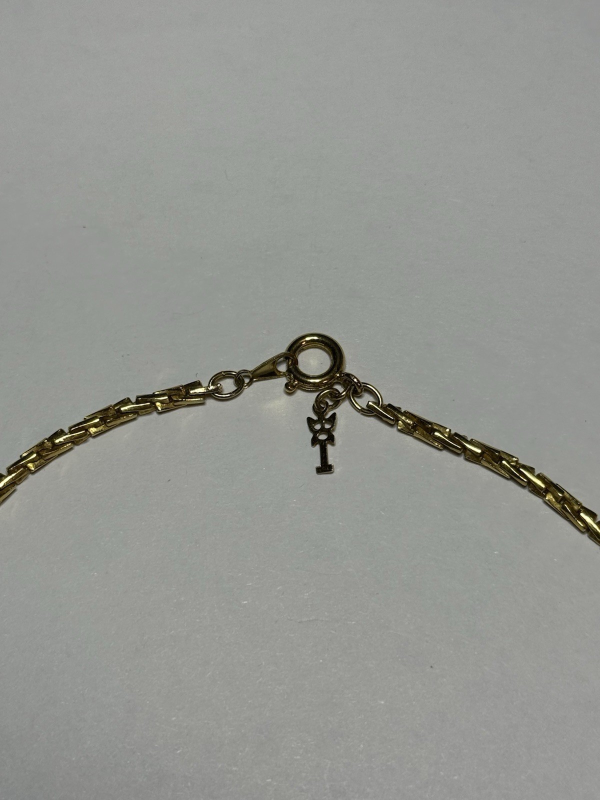 Vintage Crown Trifari Necklace 1950s Gold Tone Enamel Geometric Bib Collar MCM
