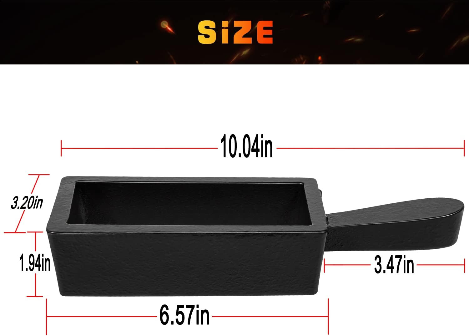 100 Oz Cast Steel Ingot Mold for Melting Casting Refining Gold Silver Copper Alu