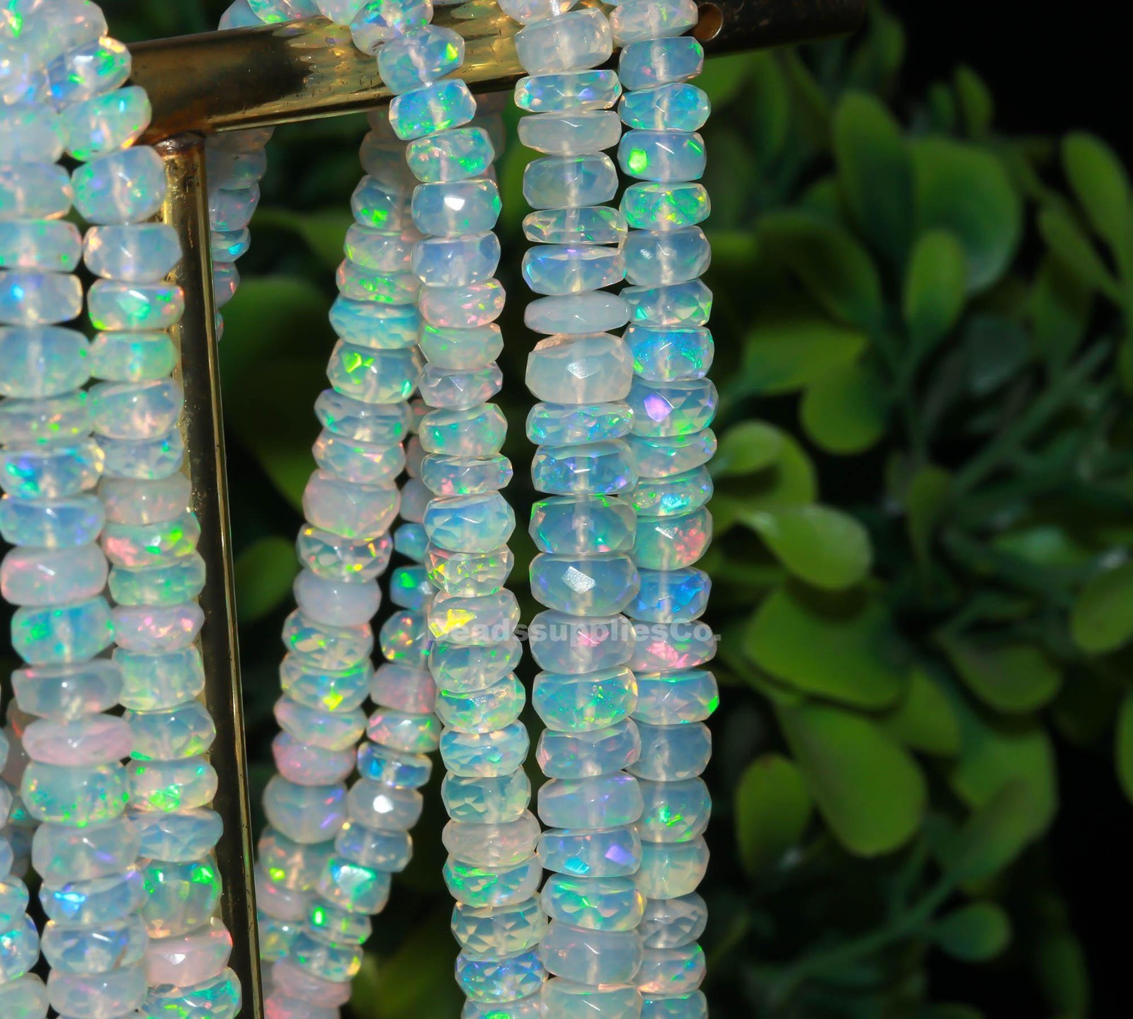 Faceted Ethiopian Opal Rondelle Beads: AAA+ Welo Opal
