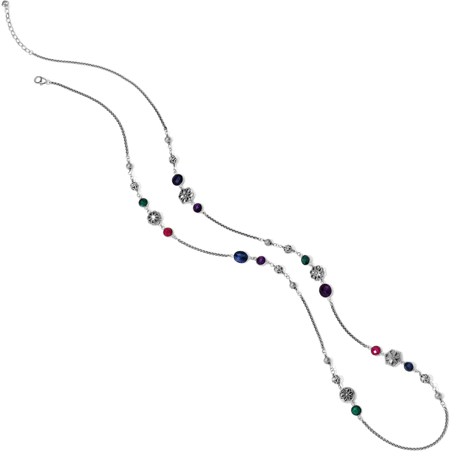 NWT Brighton Journey to India JAIPUR Silver MultiColor LONG Necklace $148