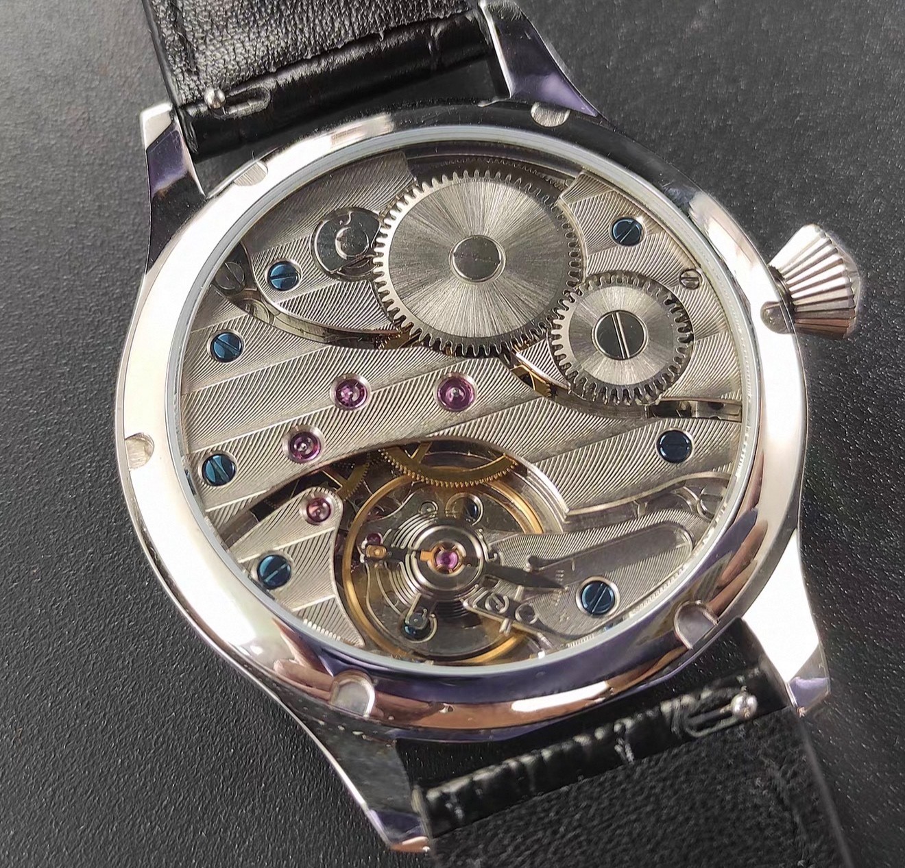 Parnis 44MM Classic Luxury Gold Excalibur Swords Hand-Wound Watch Seagull ST3600