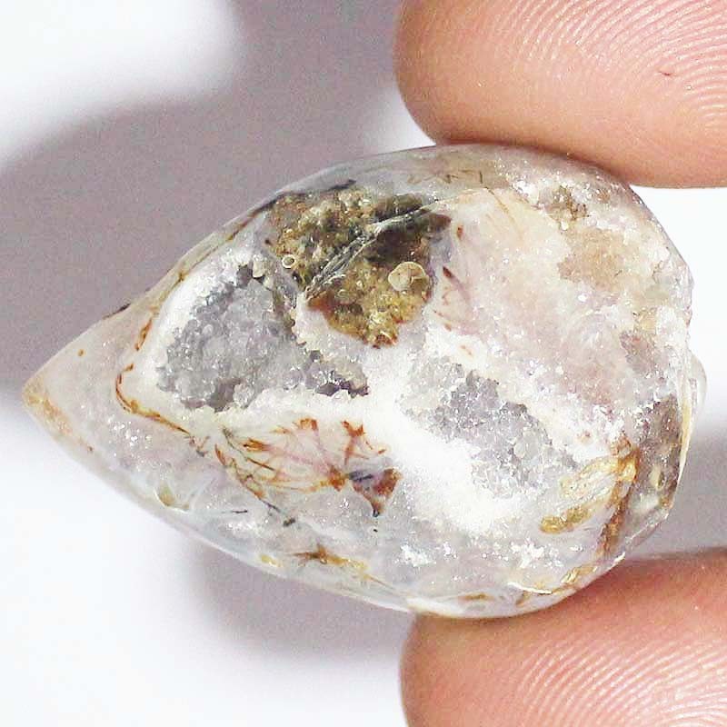 100% Natural Fossil Snail Druzy Agate Fancy Cabochon Gemstone 95.40CT 28x40x15mm