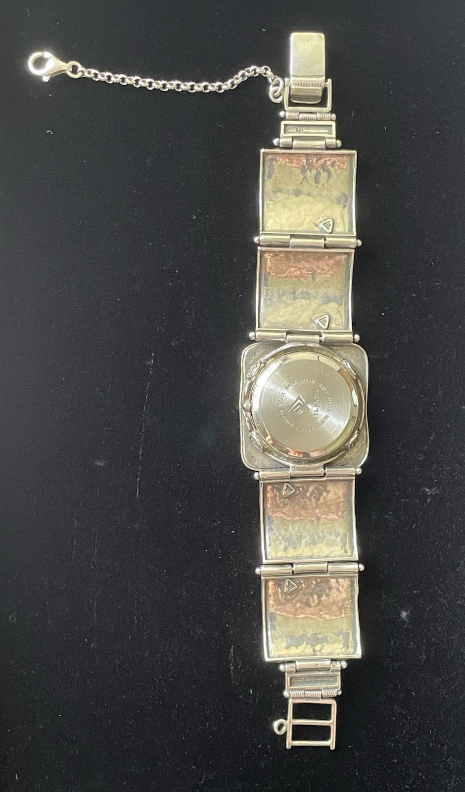 Silpada Sterling Silver Hammered Square Link Watch T1372 Retired New Battery!