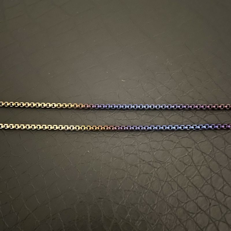 Pure Titanium Necklace 3mm Colored Square Box Chain Anti Allergy Hip Hop Neutral