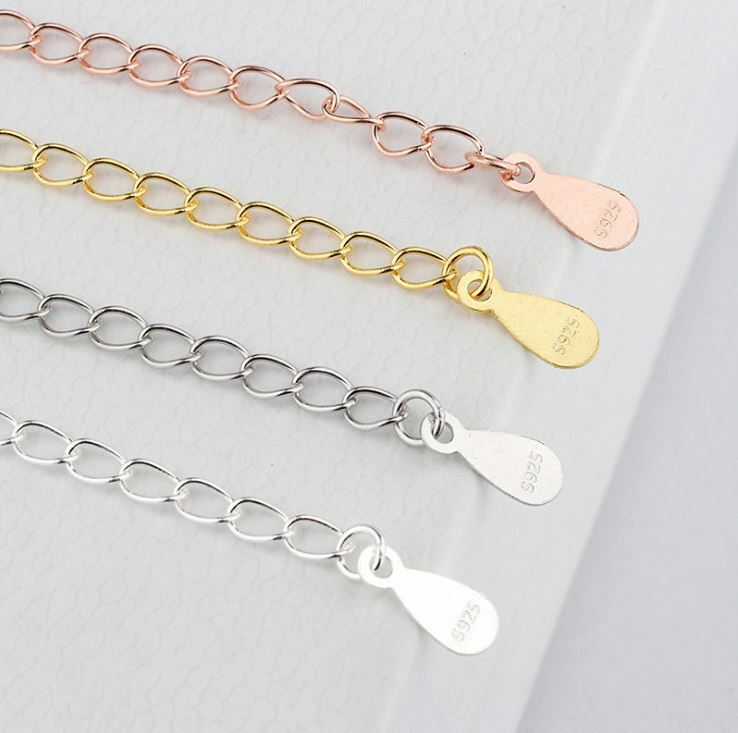 5cm/2″ Rose Gold S925 Sterling silver Extension Chain Bracelet Necklace Extender