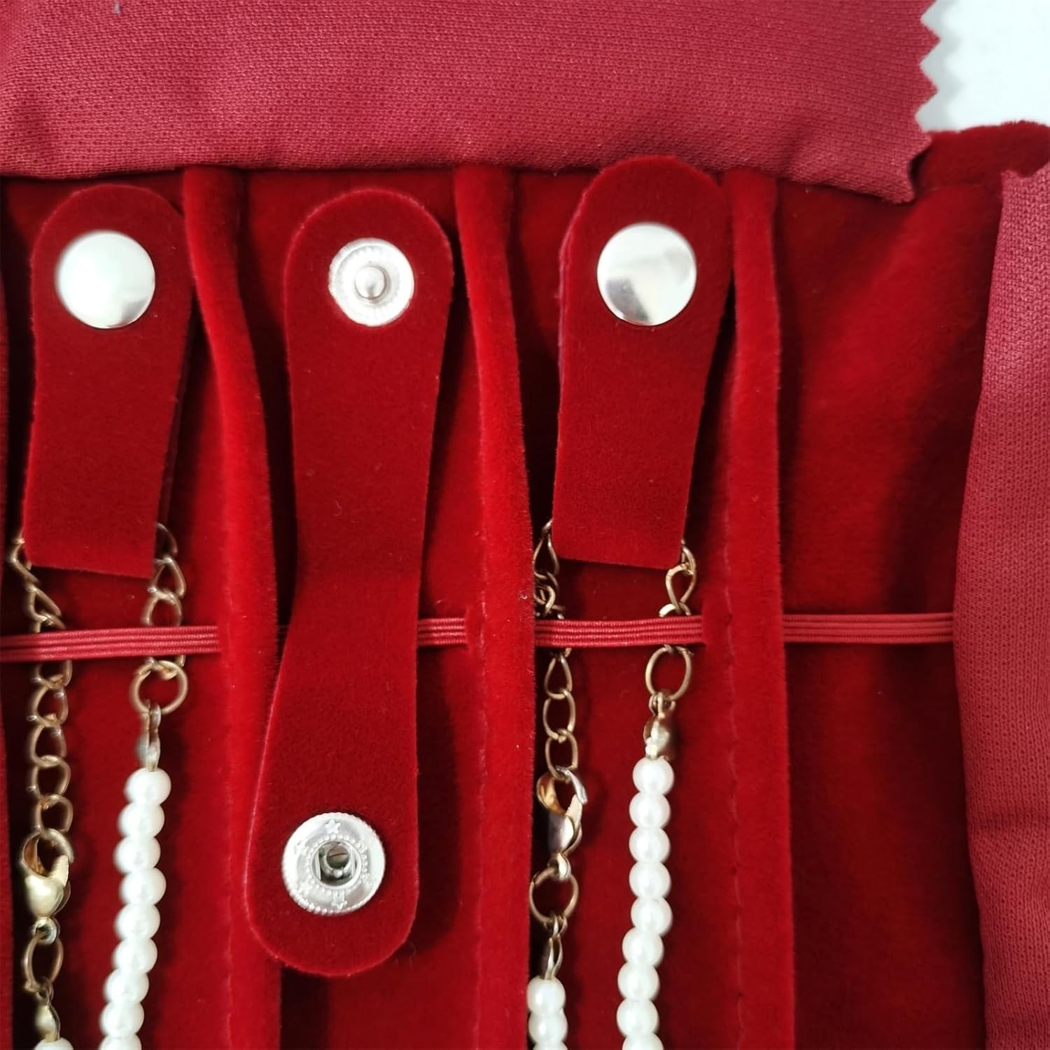 Portable Jewelry Roll Untangled Secure Necklace Travel Storage Bag Displays H…