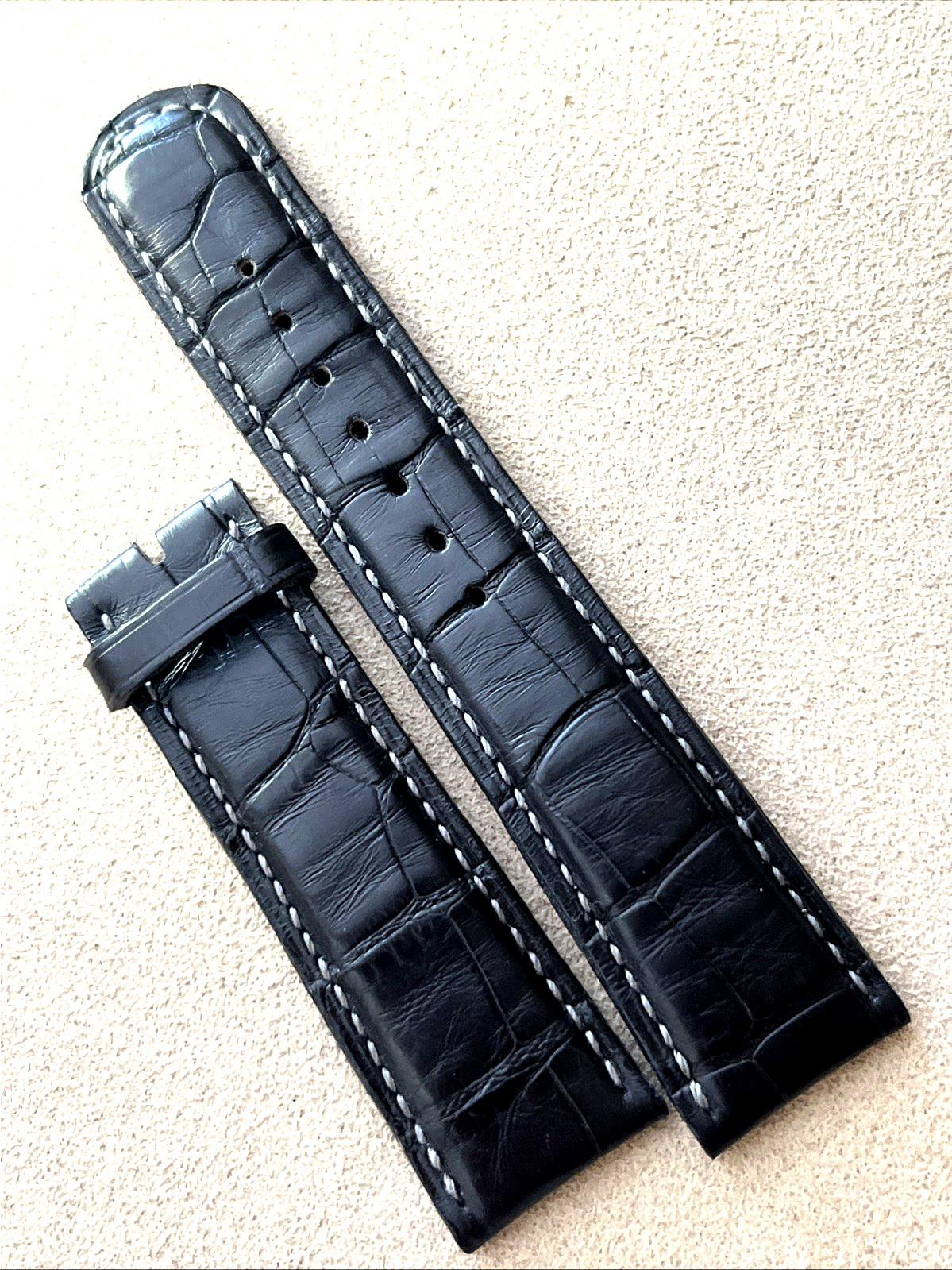 A. Lange & Söhne Watch Strap 20 x 18 Matt Dark Charcoal Gray Crocodile Authentic