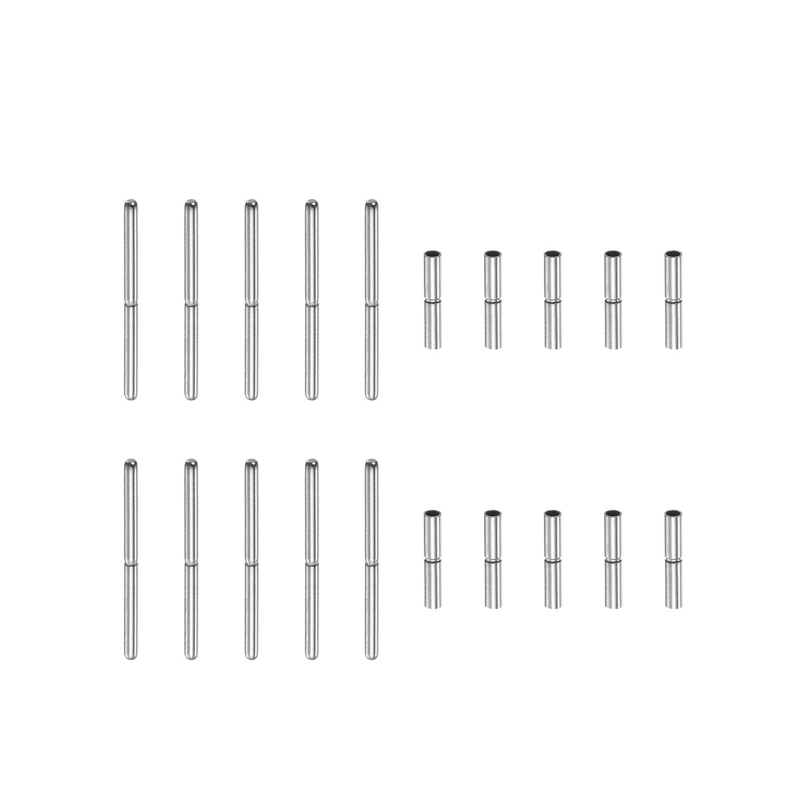 10pcs Watch Strap Tubes Pins 1.1mm Tube Dia 13mm Pin Length Stainless Steel