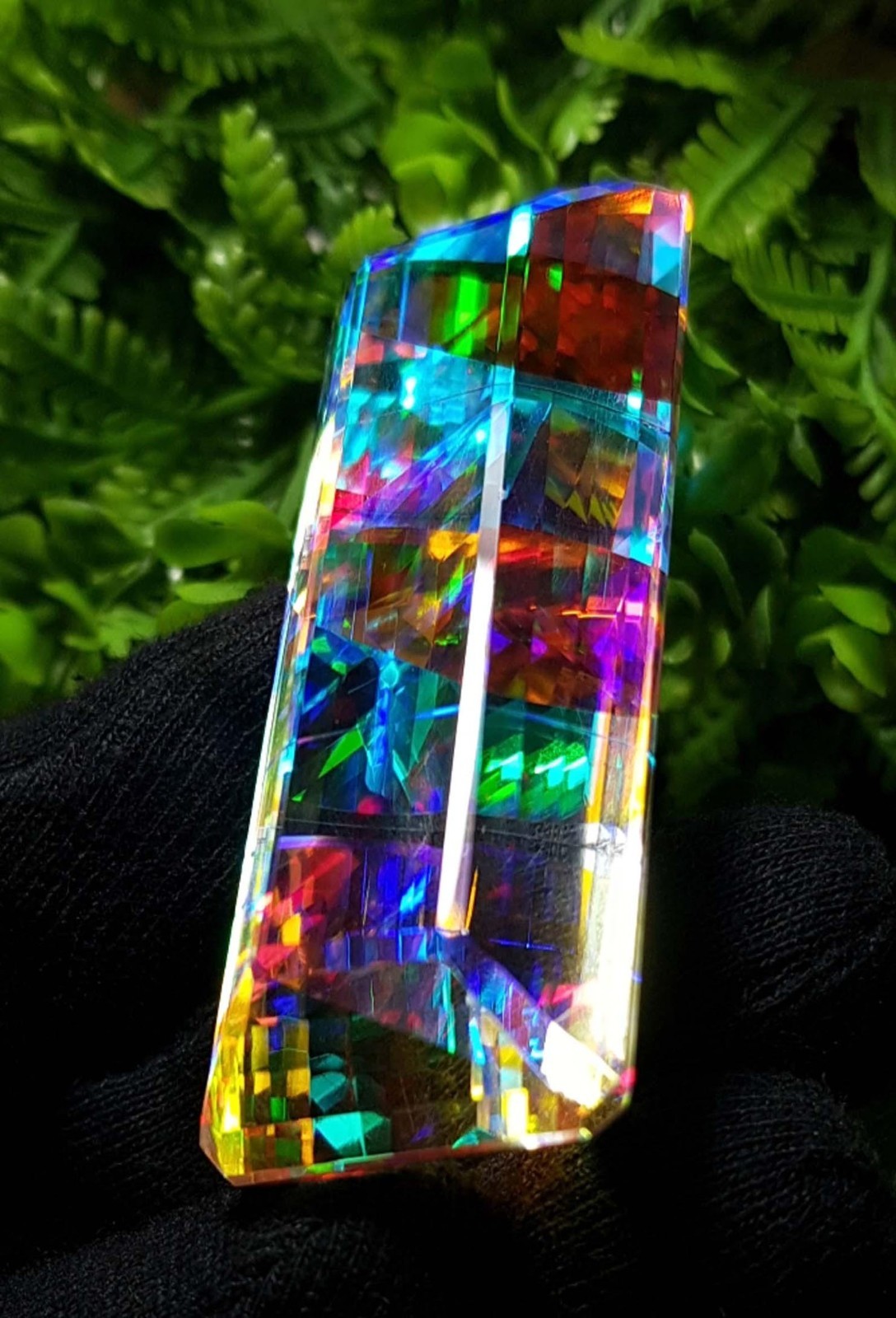 Certified 262 Ct Natural Emerald Cut Rainbow Color Mystic Quartz Loose Gemstone