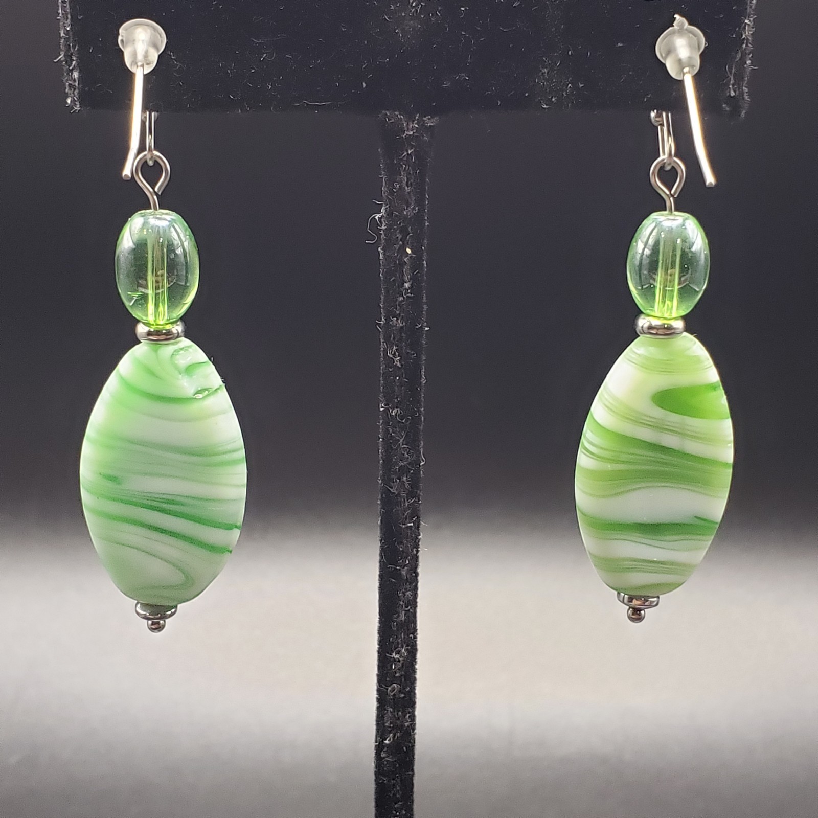 Glass Beaded Costume Dangle Drop HANDCRAFTED Earring