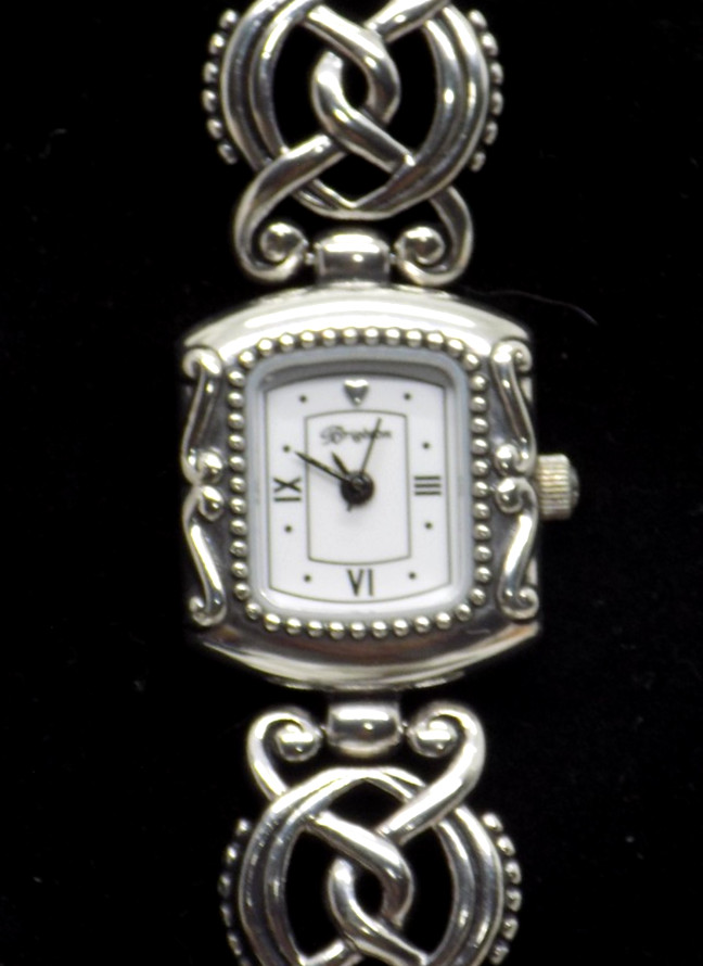 Brighton Santa Rosarita Watch Womens Silver Heart Toggle Bracelet – – 6.5”-7.5”