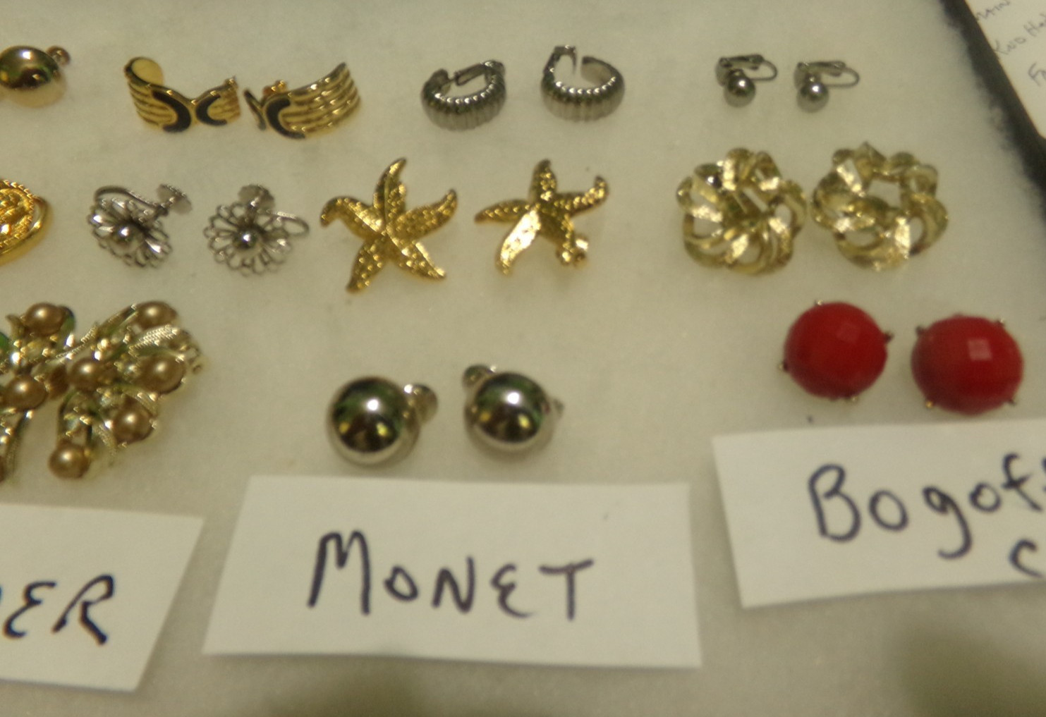ESTATE FIND 14 PAIRS EARRINGS SOME SIGNED