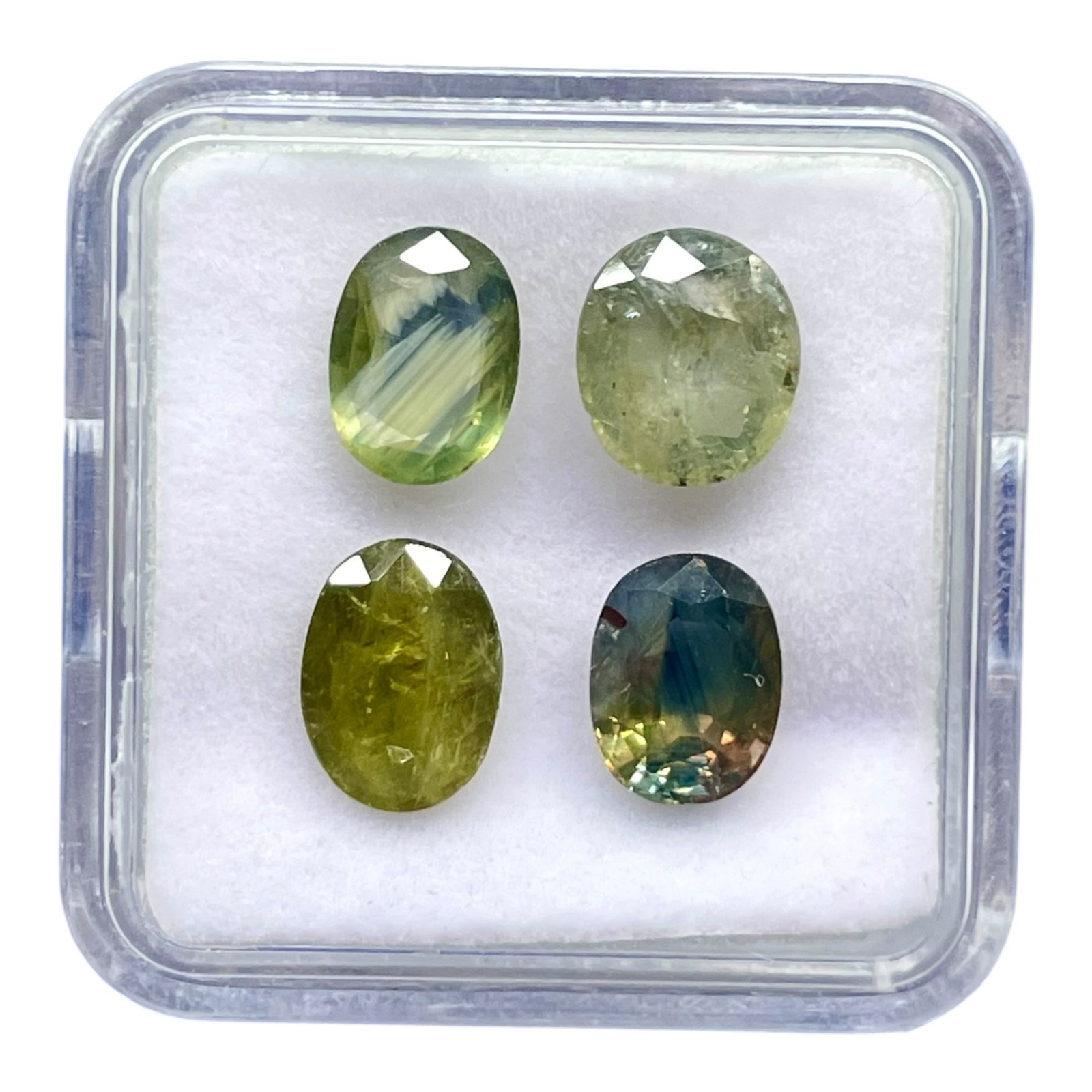 4 Pcs Natural Sapphires 8-8.7mm Oval Cut Multi Color Loose Untreated Gemstones