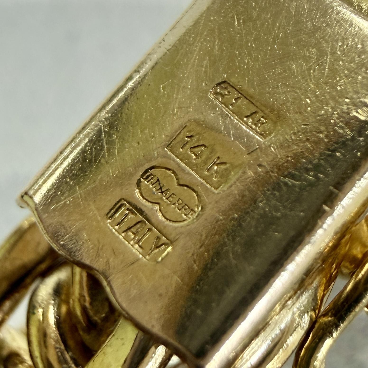 1980’s Unoaerre Gold Link Bracelet 14k Yellow Gold