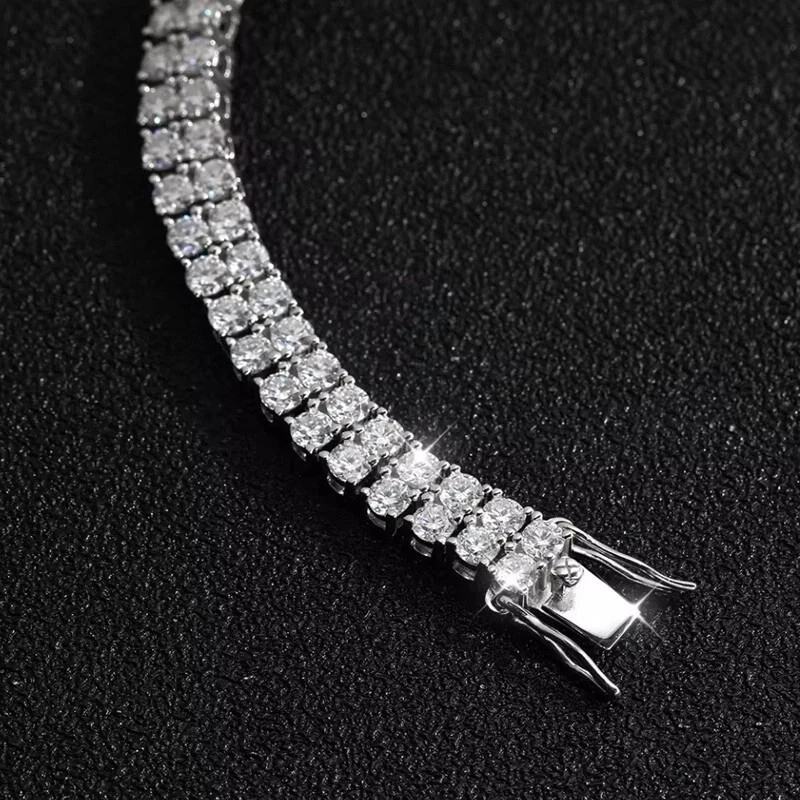 10.00Ct Round Lab Created Diamond Men’s Tennis Bracelet 14K White Gold Plated