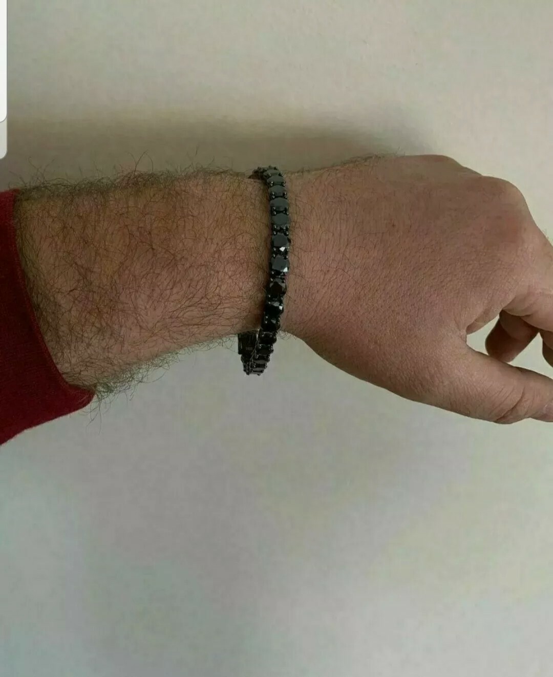 Mens Tennis Bracelet sterling SilverBlack Plated 5mm CZ Bracelet 6″ 7″8″9
