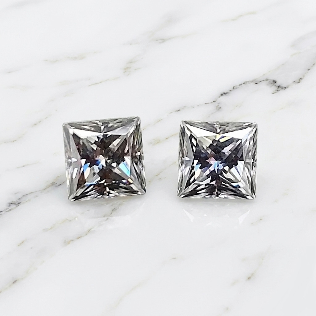3x3mm Princess Cut D Color Lab Grown Diamond IF Clarity Certified Loose Gemstone