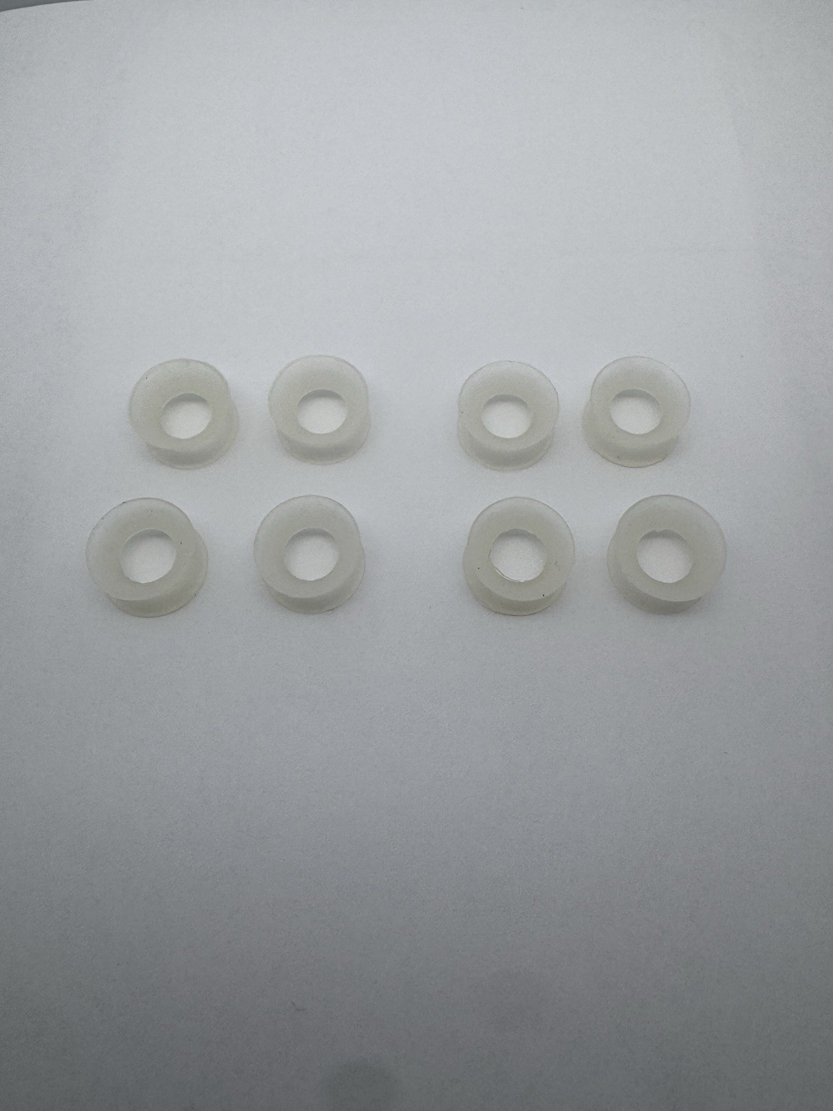 4 Pair 00g 10mm Silicone Gauges Opaque White Double Flare Ear Tunnels