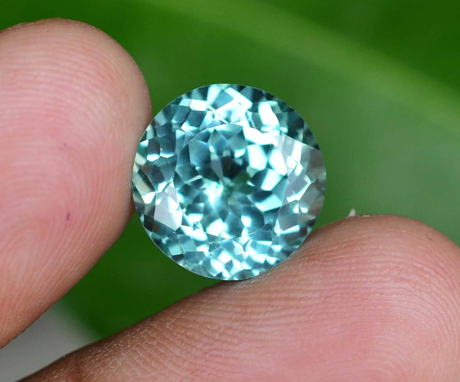 Natural Serendibite 9.00 Ct Green Bluish Unheated Certified Round Loose Gemstone