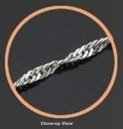 Wave Singapore Necklace–1.8mm*–Sterling Silver–24″–Made in Italy [[BN]