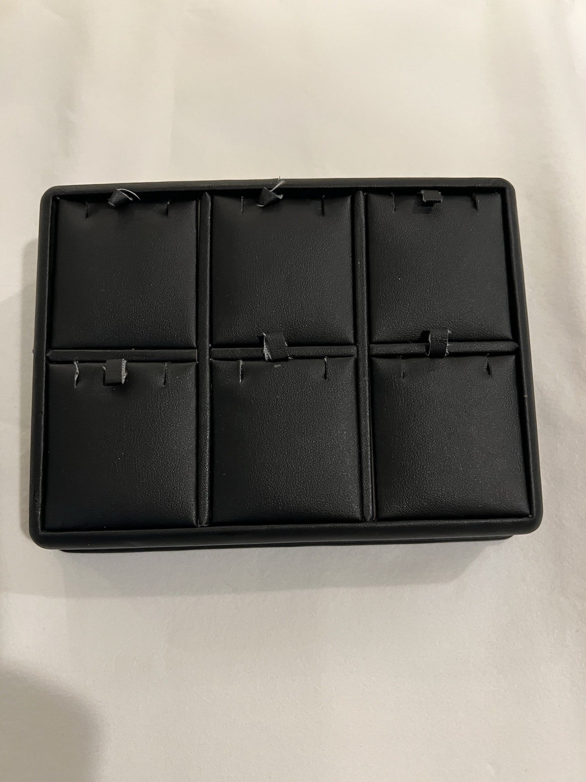Black leather pendant Charm display Tray
