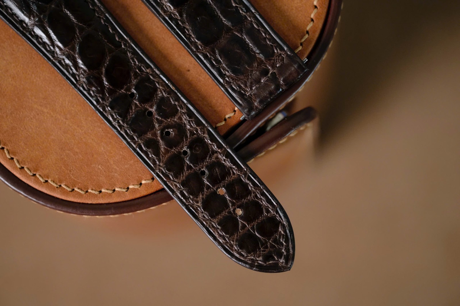 Handmade dark brown strap watch band size 23/18 Custom size & length