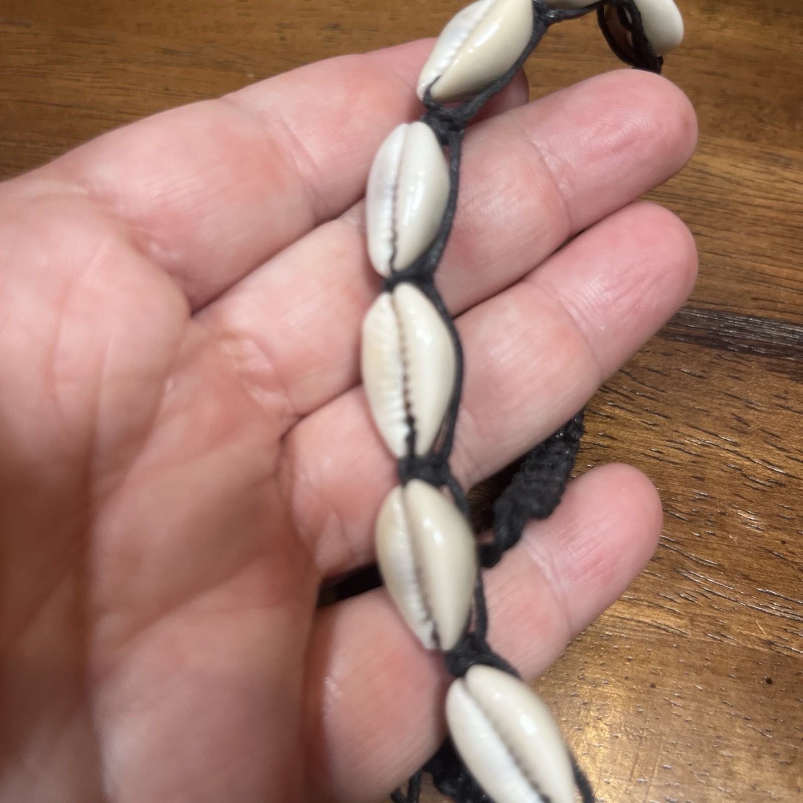 Vintage Handmade Cowrie Shell Choker Necklace Surfer Beach Hawaiian Boho