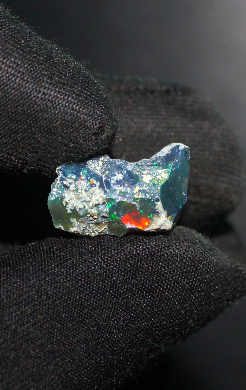 Crystal Black Opal, Raw Black Opal Gemstone, Loose Opal, Ethiopian Opal 6.45 Cts