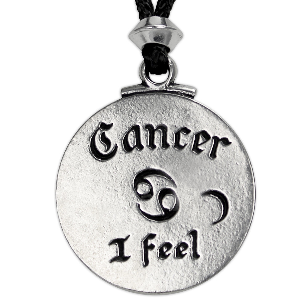 Cancer Zodiac Pendant Astrology Necklace Horoscope Pewter Jewelry Talisman