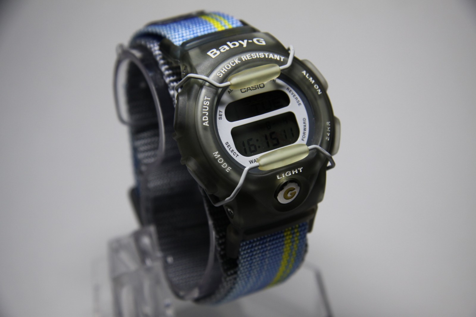 CASIO Baby-G BG-350 Ethno-G Digital Skeleton Black Blue Watch Working Japan