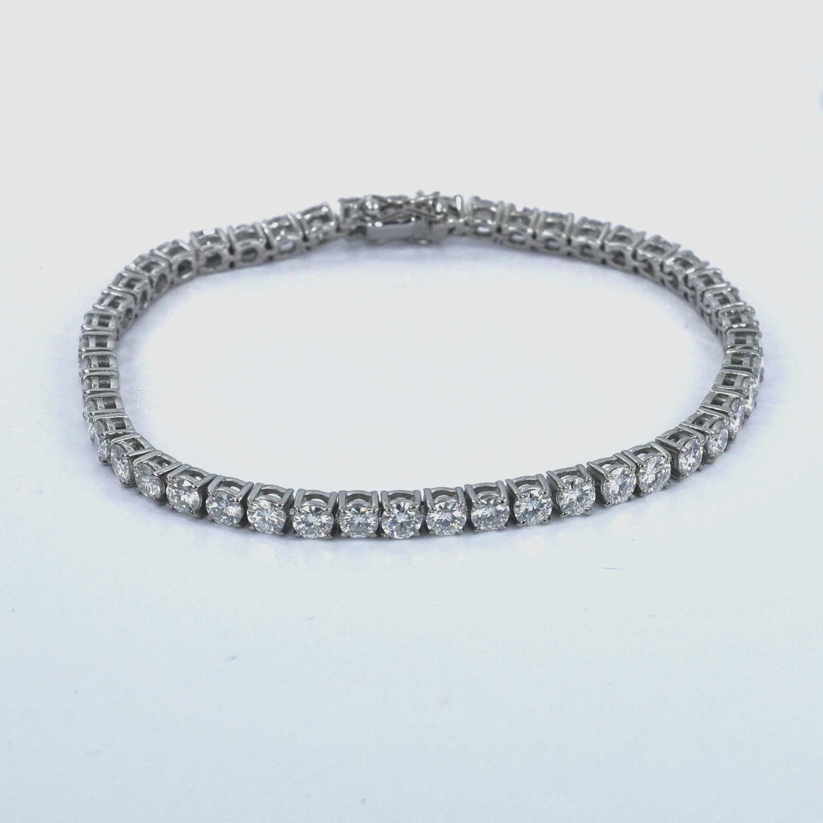 4mm, VS1 White Diamonds Tennis Bracelet-14Ct 7″ Inch 18K White Gold Plated