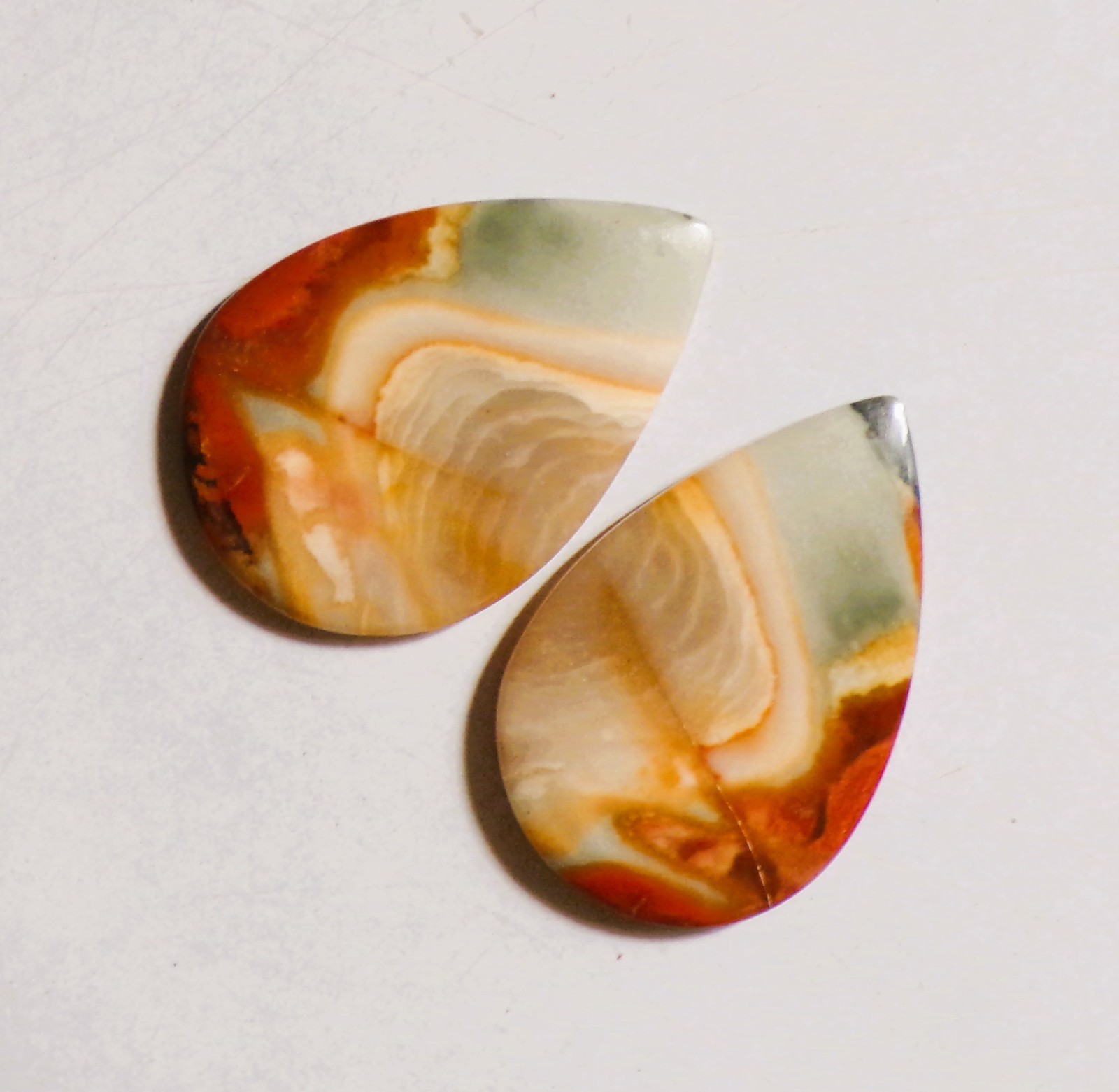 31.75 Cts Natural Polychrome Jasper Cabochon Match Pair Gemstone 30X20MM 17